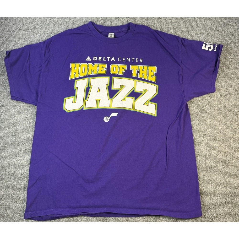 Utah Jazz Delta Center Home Of The Utah Jazz NBA Basketball Purple T Shirt XL